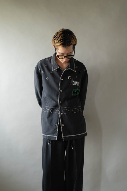 Cross-stitch coach jacket