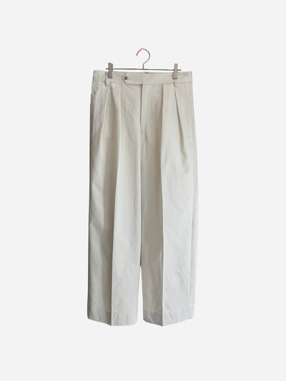 COTTON GABA 2TUCK WIDE SLACKS