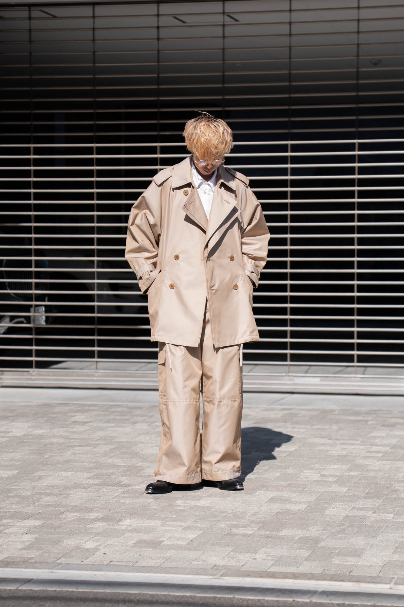 Giza cotton short trench coat