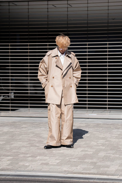 Giza cotton short trench coat