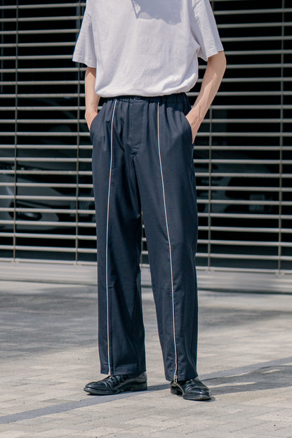 WOOL GABARDINE ZIP TROUSERS PT