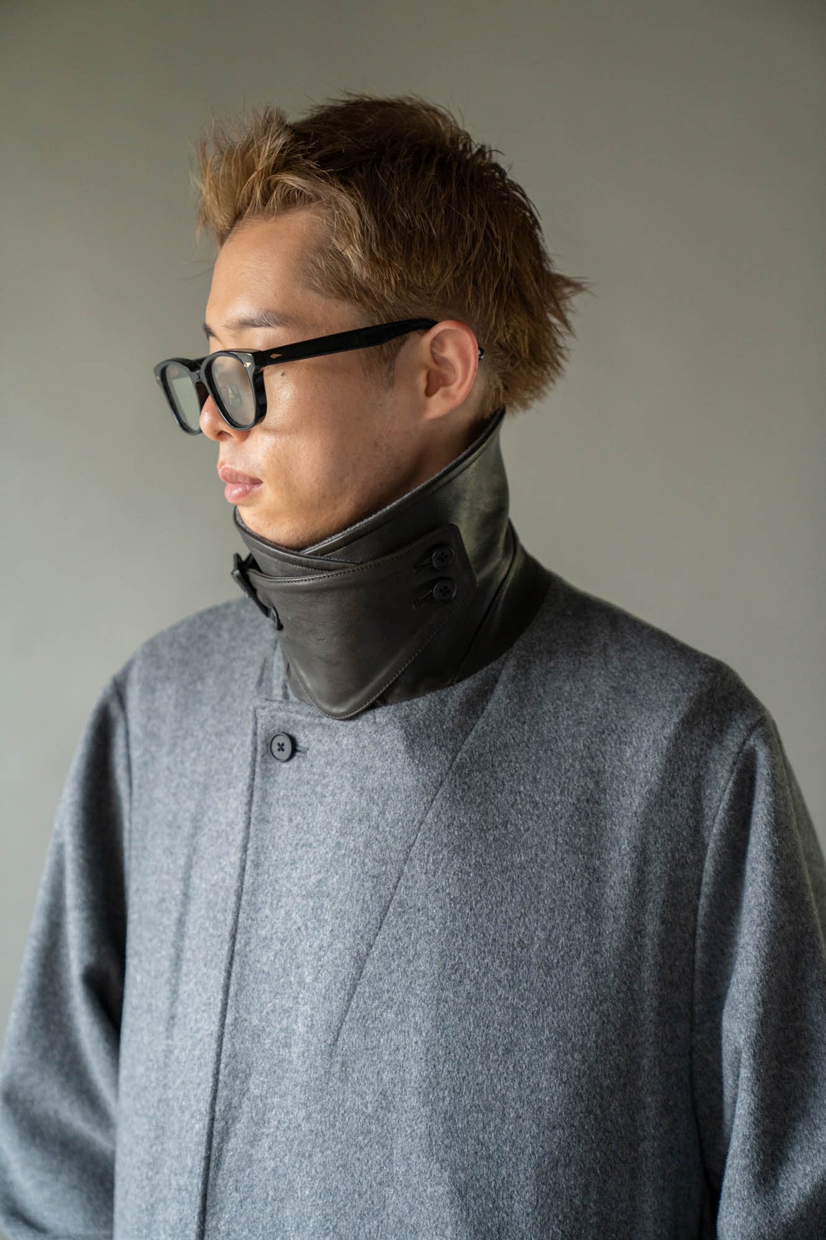 WOOL CASHMERE LAYERED COMBINATION COAT(ST.1539)