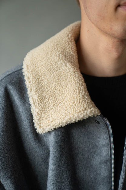 MOUTON COLLAR WOOL CASHMERE PADDED JACKET(ST.1546)