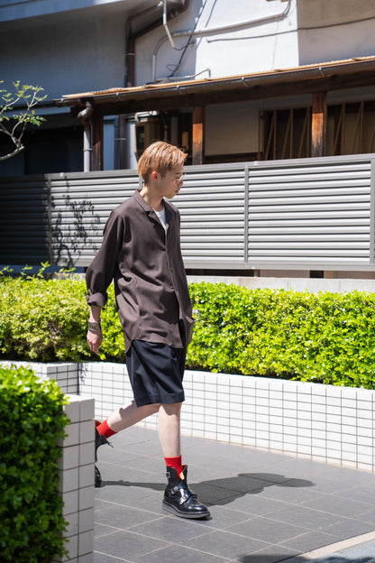 WOOL KERSEY WIDE EASY SHORT TROUSERS(ST.1436)