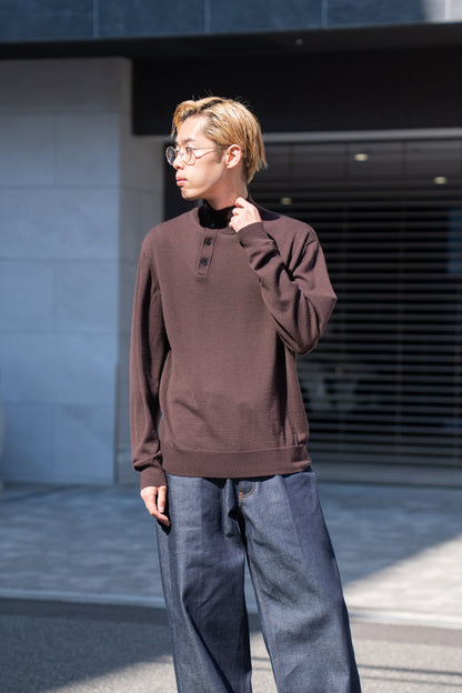 WOOL HIGH-NECK KNIT PULLOVER