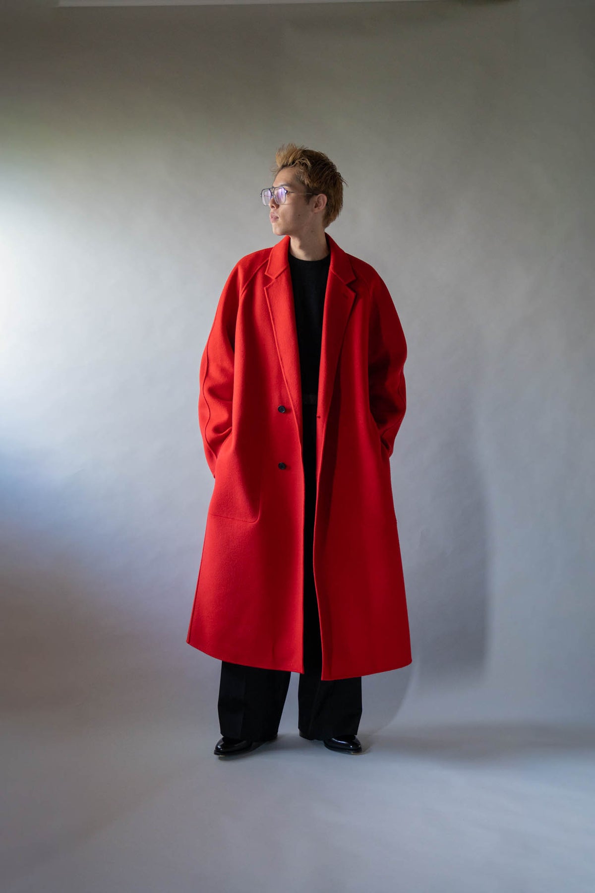 W/CA DOUBLE FACE NOTCH LAPEL COAT(ST.1544)