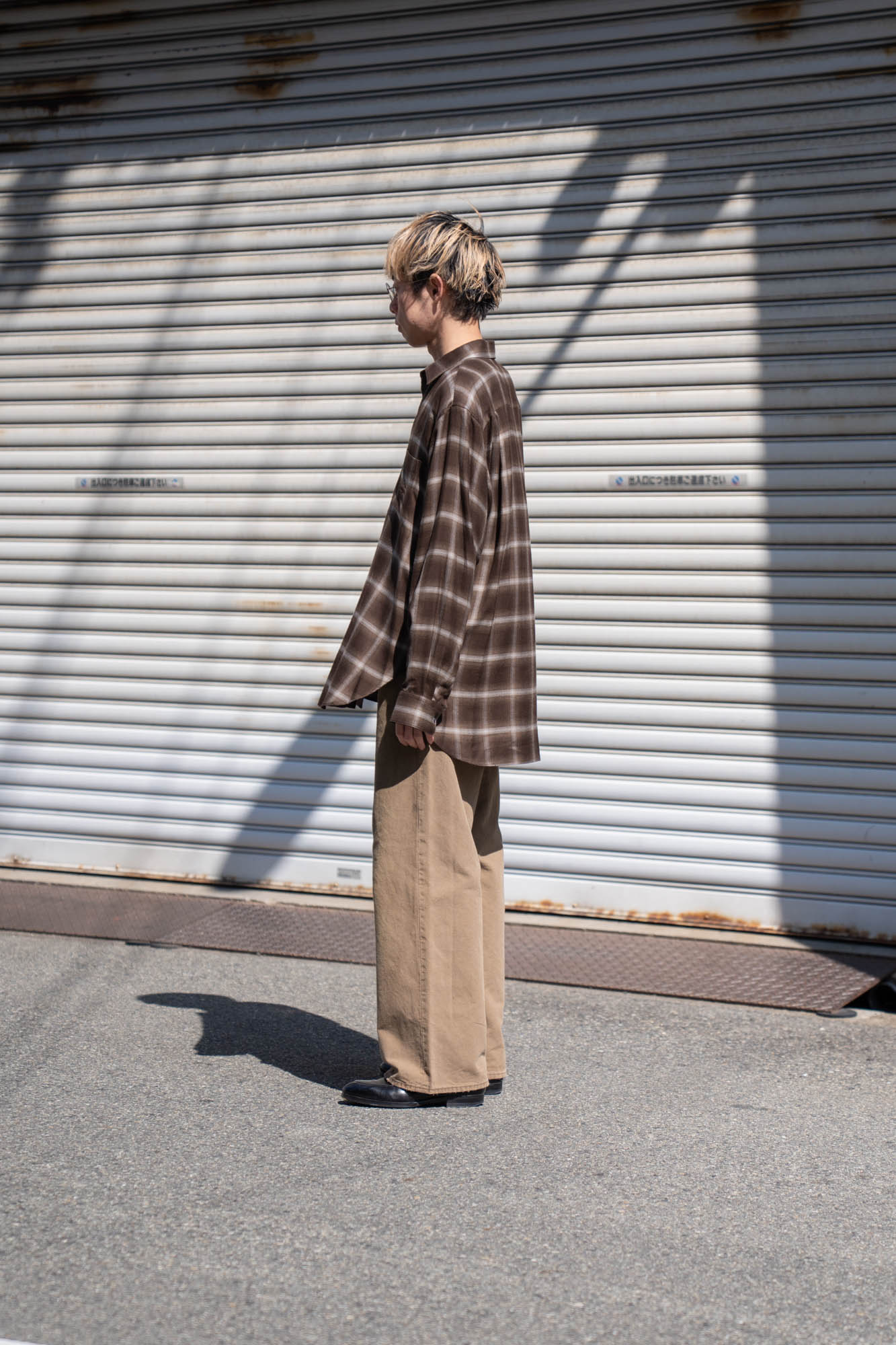 LY/VIS CHECK OVERSIZED LS SHIRT(ST.1461)