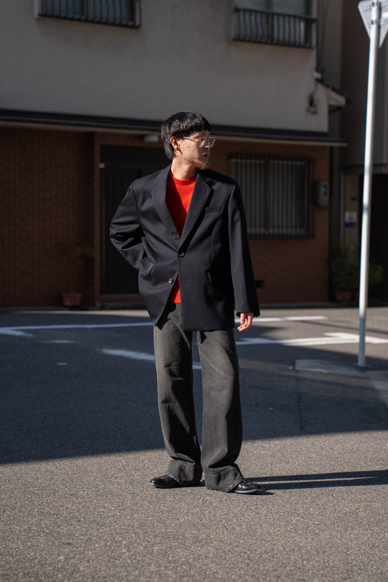 WOOL KERSEY OVERSIZED SINGLE BREASTED JACKET(ST.1413)