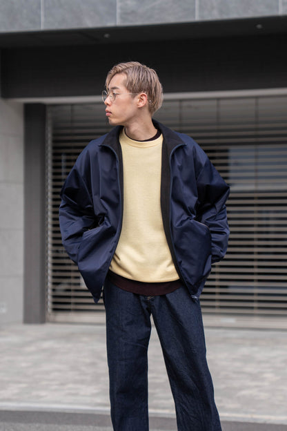 SILK-BACK STAND COLLAR ZIP JACKET(ST.1378)