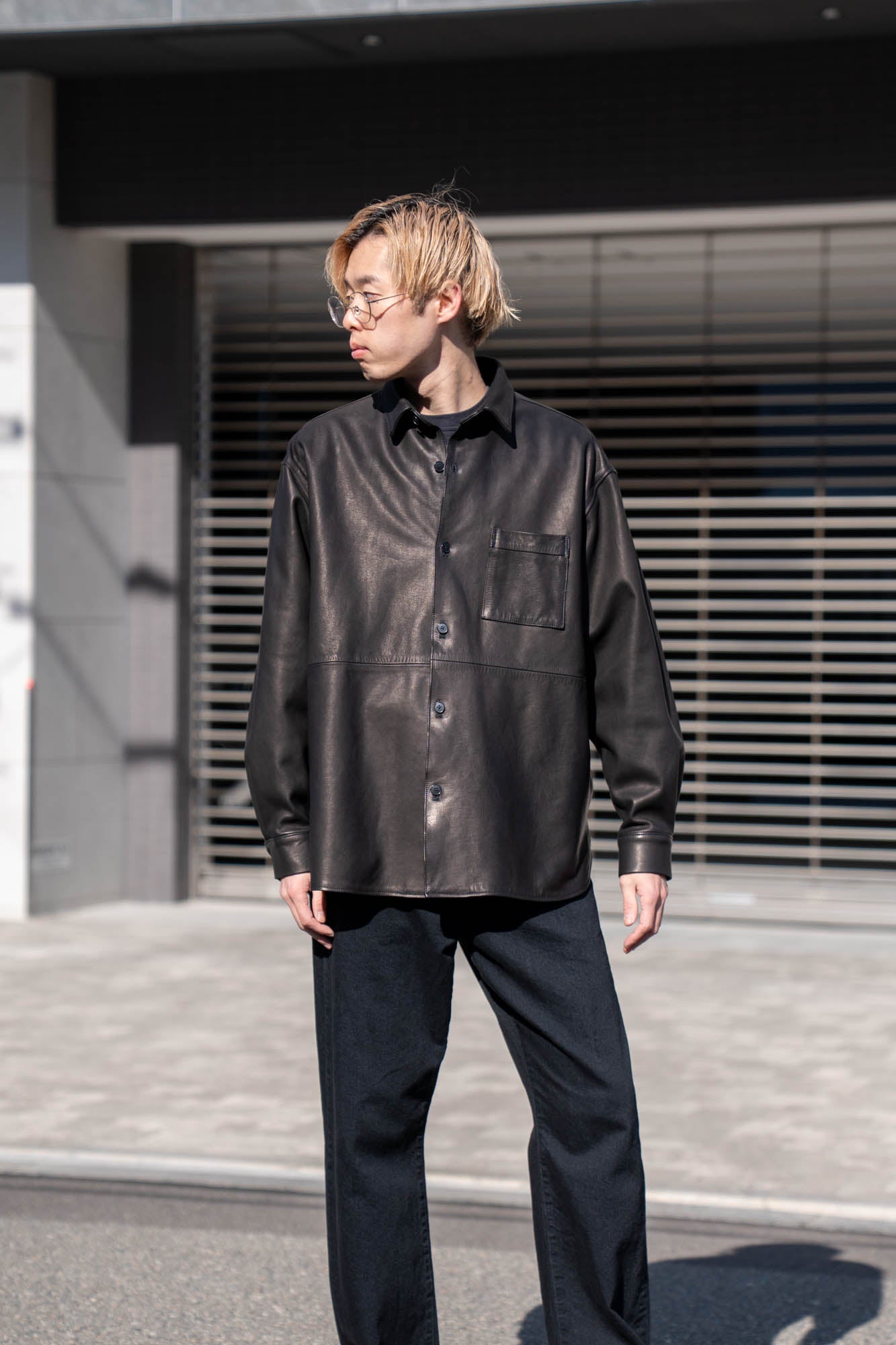 Cow Leather Wide Shirt