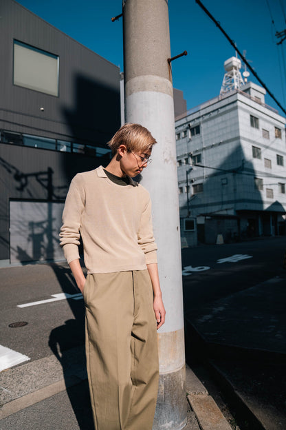 Roll Up Patched Knit in Marcerized Cotton