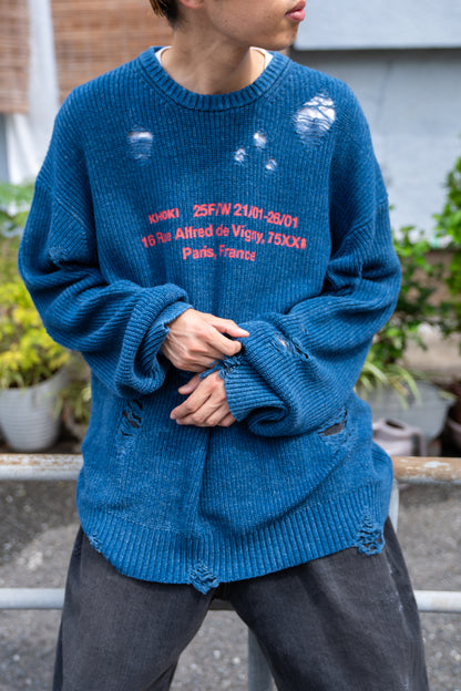 Indigo pullover knit