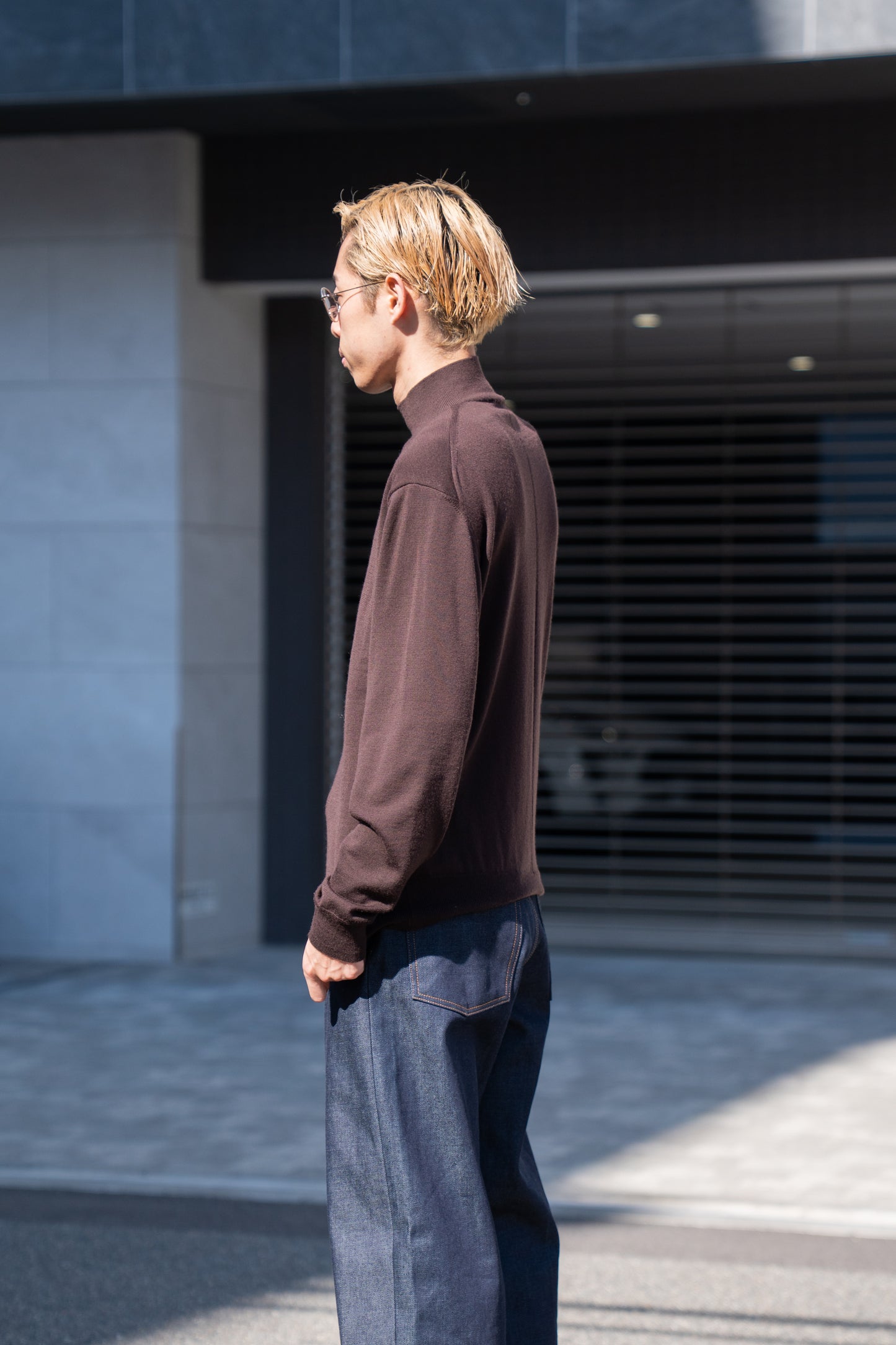 WOOL HIGH-NECK KNIT PULLOVER