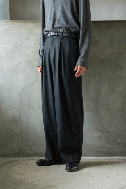 WOOL FLANNEL EASY WIDE TROUSERS(ST.1609)