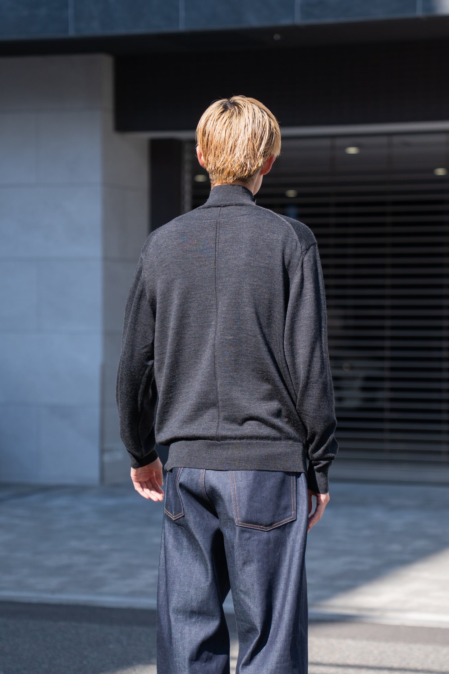 WOOL HIGH-NECK KNIT PULLOVER