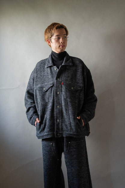 Hand Stitched Rigid Denim Knit Jacket