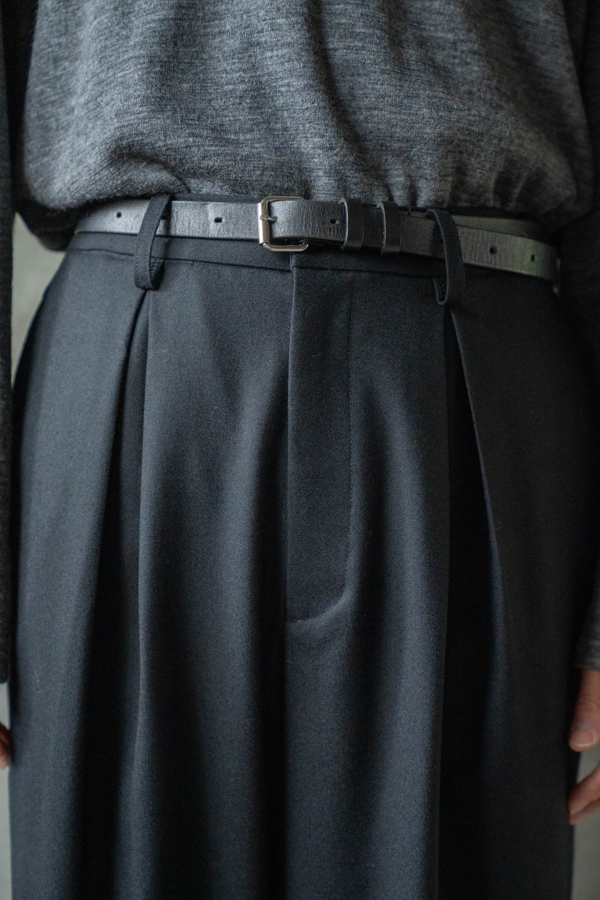 WOOL FLANNEL EASY WIDE TROUSERS(ST.1609)