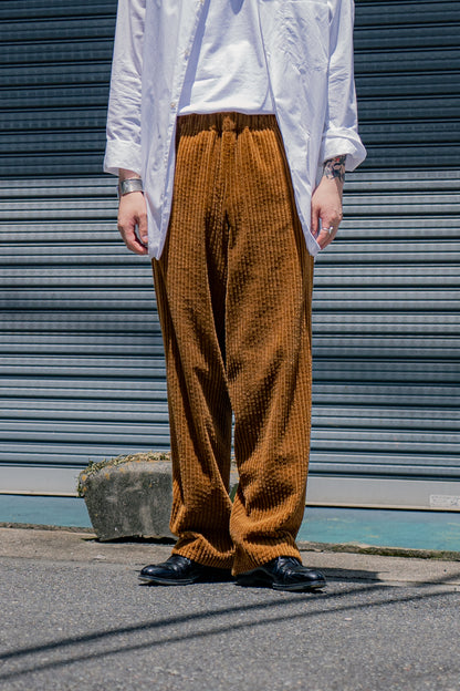 Cotton Corduroy Wide-leg Drawstring Trouser