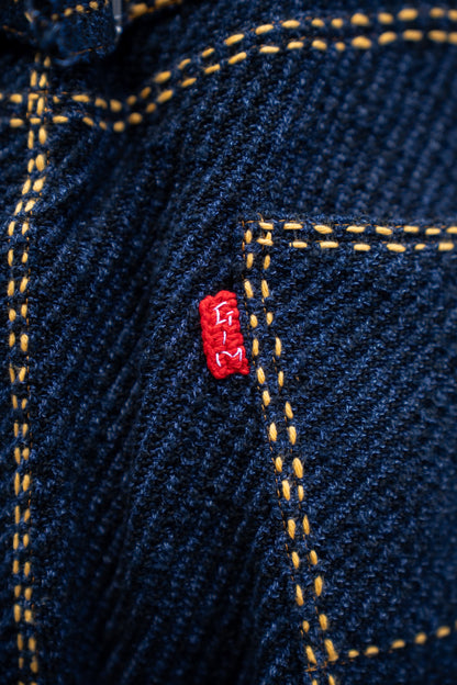 Hand Stitched Rigid Denim Knit Pants