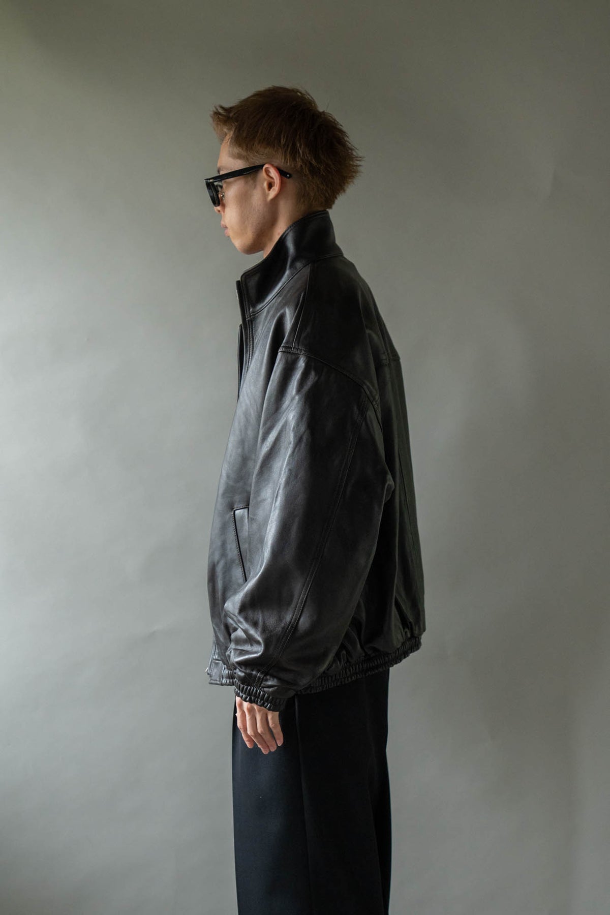 SHEEP LEATHER STAND COLLAR JACKET(ST.1553)