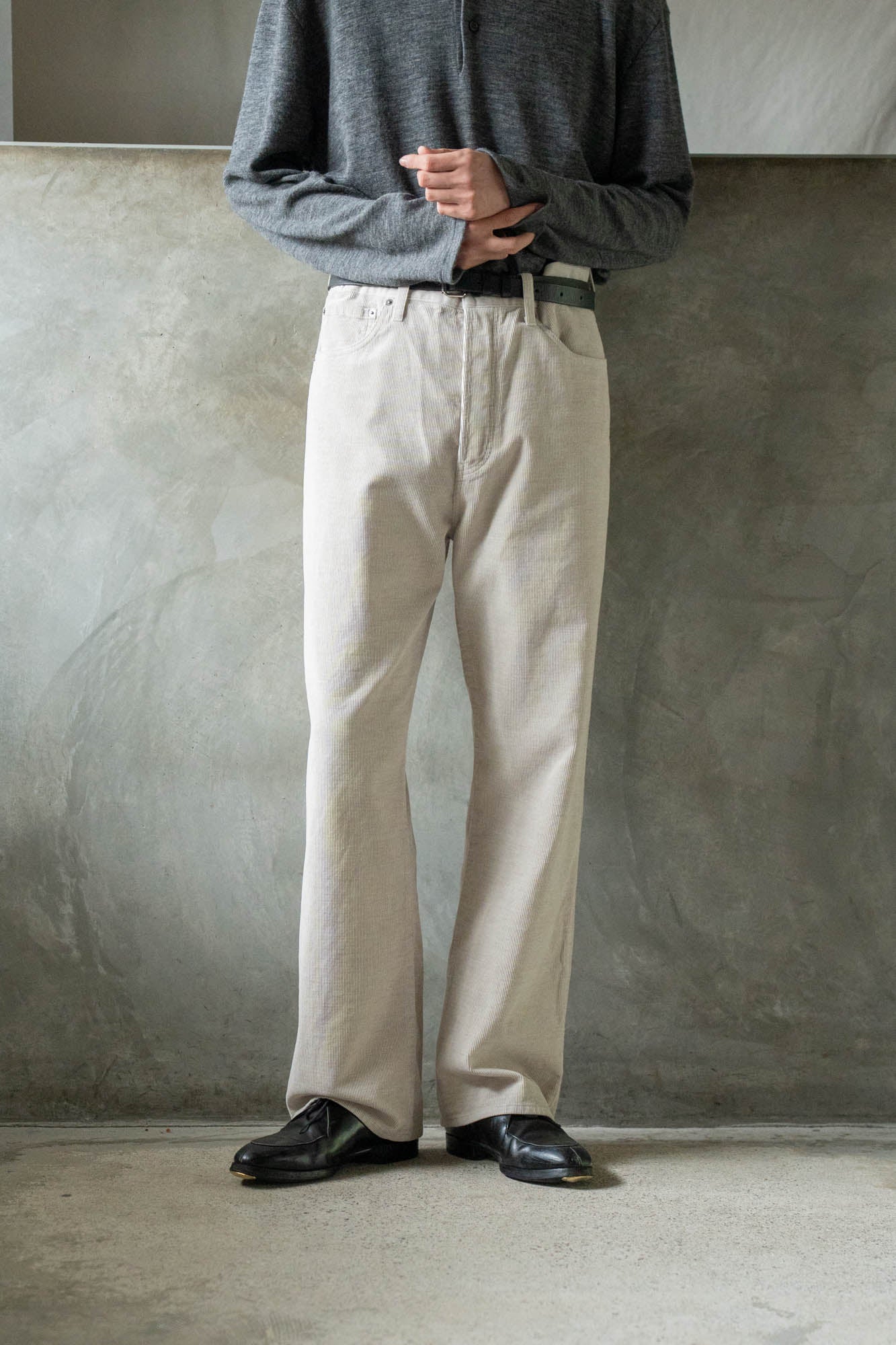 stone‑washed corduroy pants