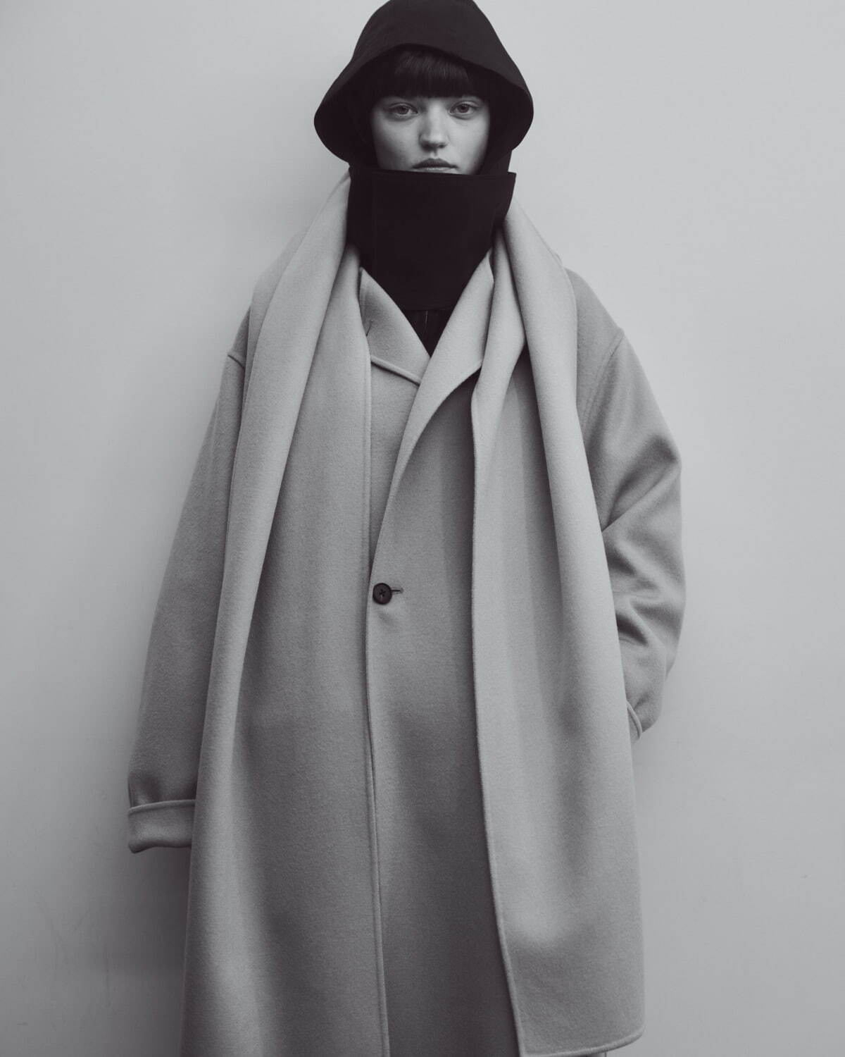 WOOL CASHMERE BEAVER REVERSIBLE STOLE COAT