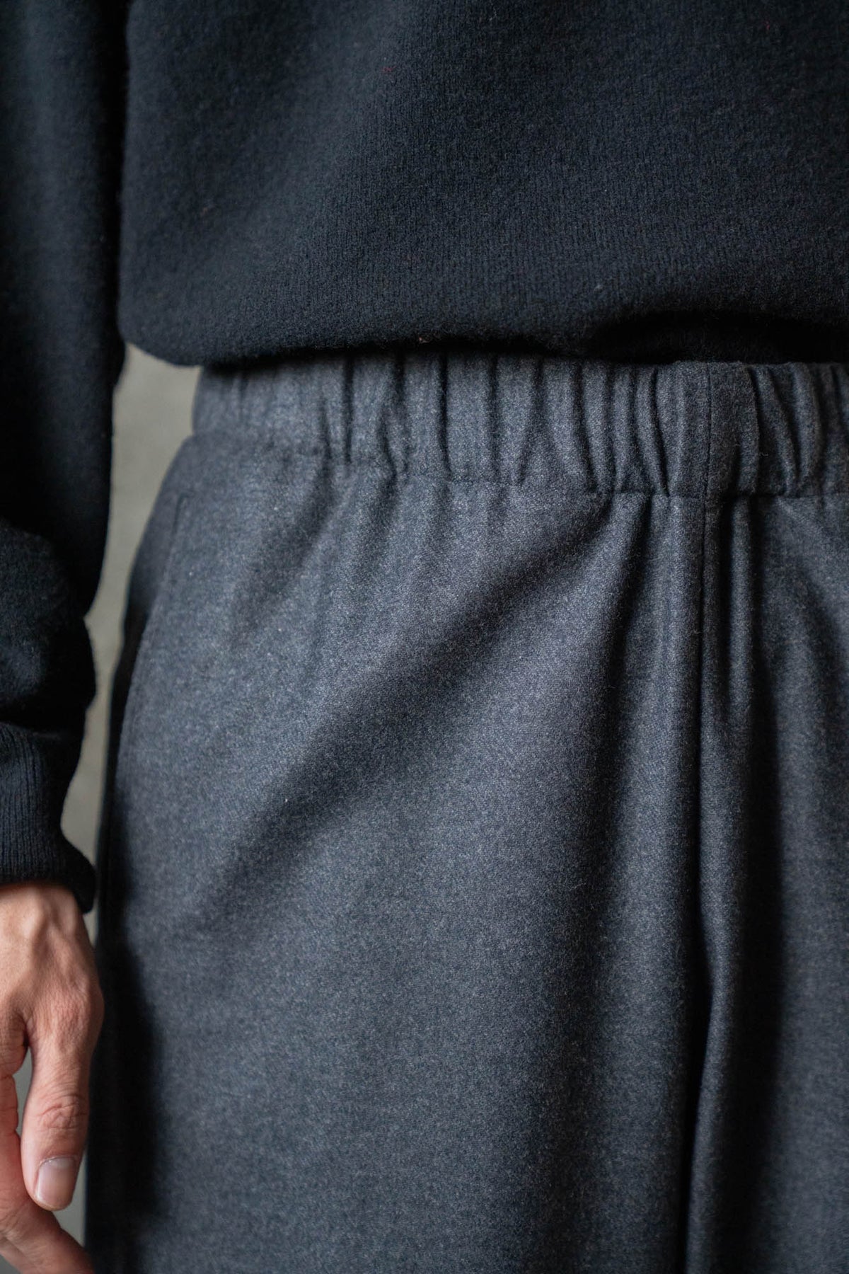 Drawstring Trousers in Wool Flannel