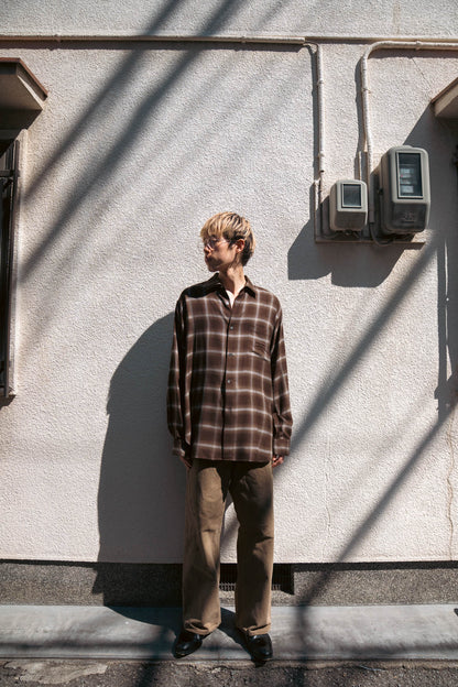 LY/VIS CHECK OVERSIZED LS SHIRT(ST.1461)