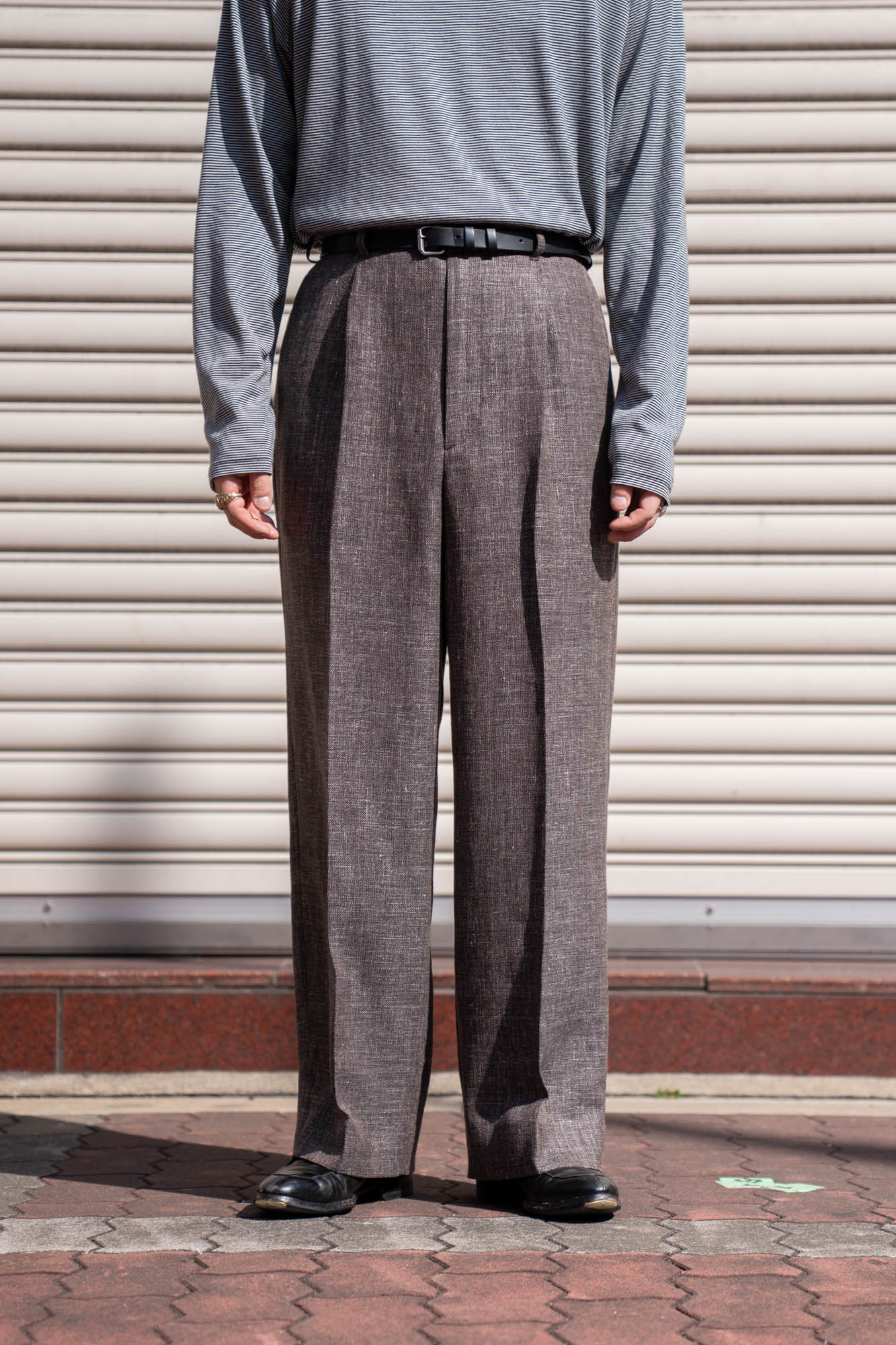 WOOL LINEN 1TUCK SLACKS