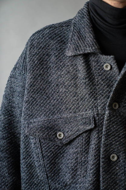Hand Stitched Rigid Denim Knit Jacket