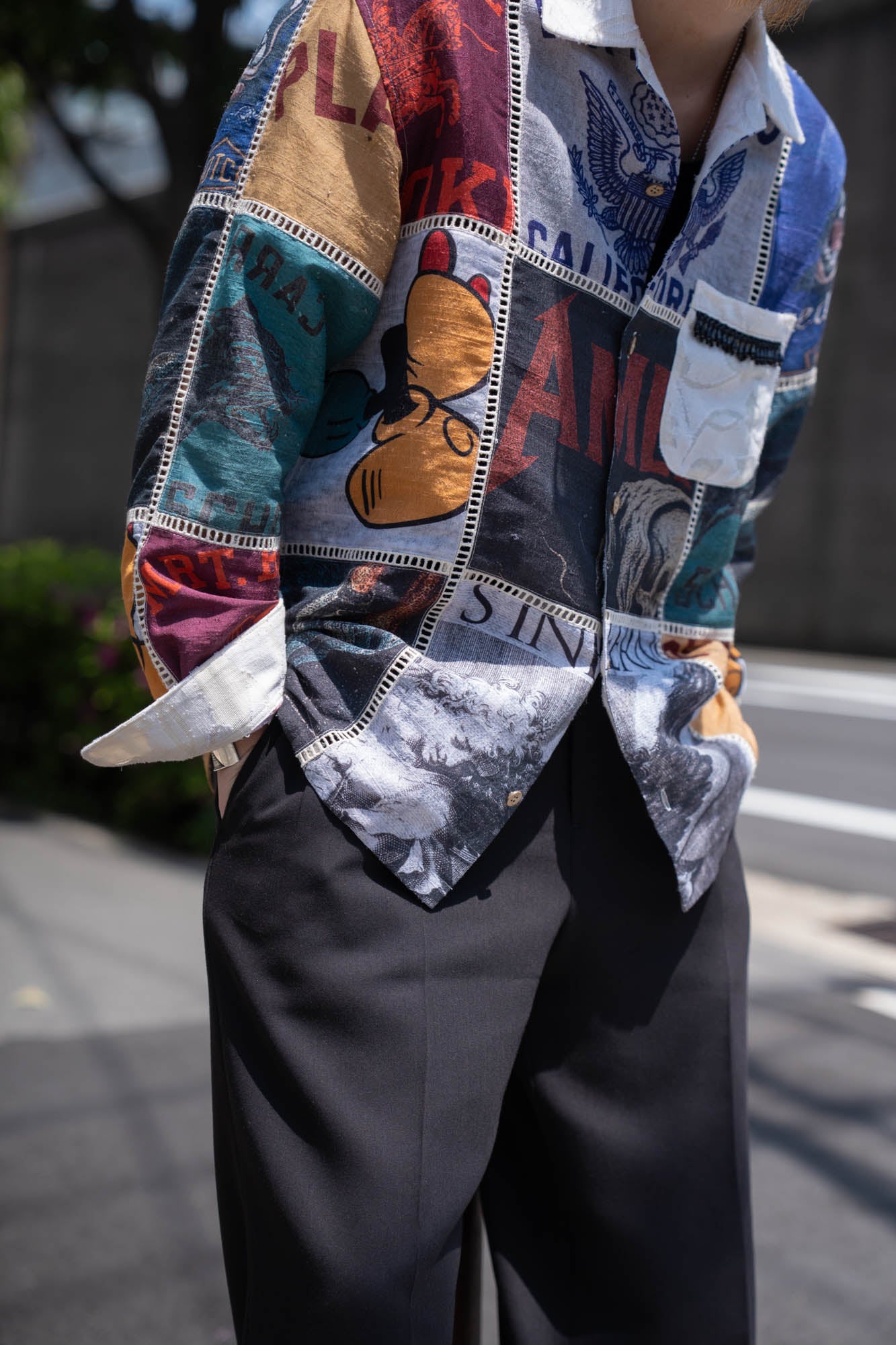 Patchworked Silk Shirt