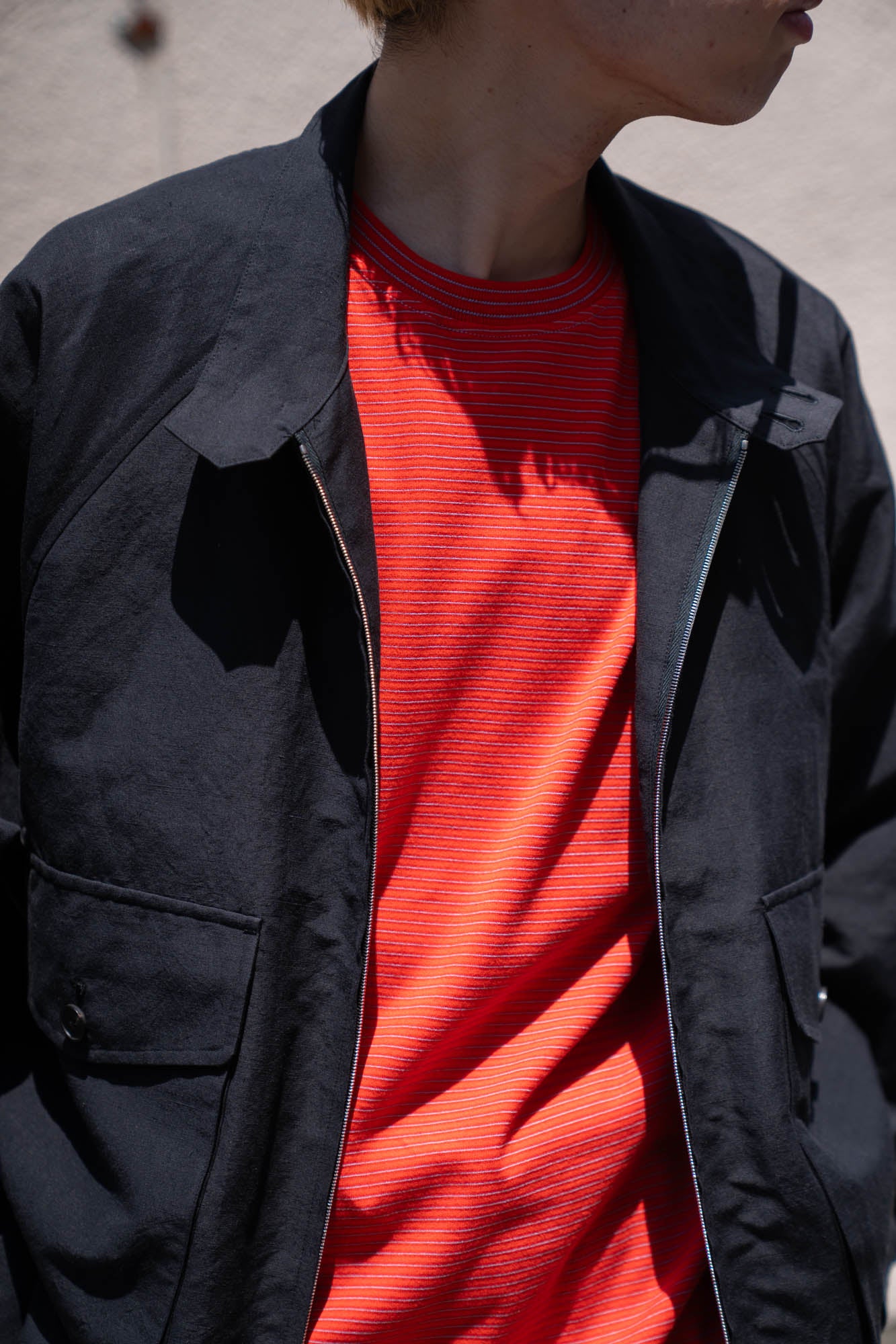 GARMENT DYED BORDER T-SHIRT