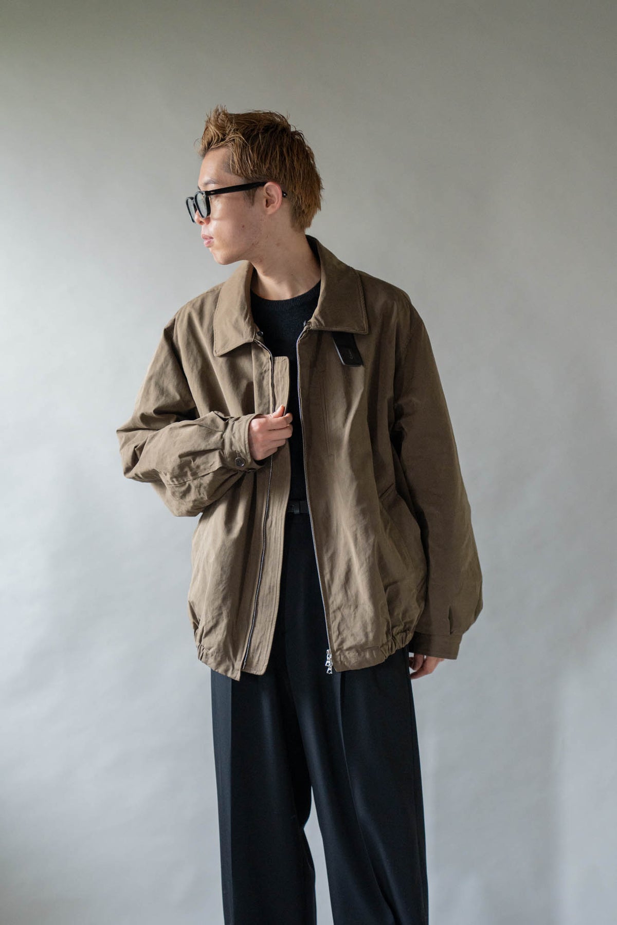 DETATCHABLE COLLAR RESIN-FINISH COTTON JACKET(ST.1576)