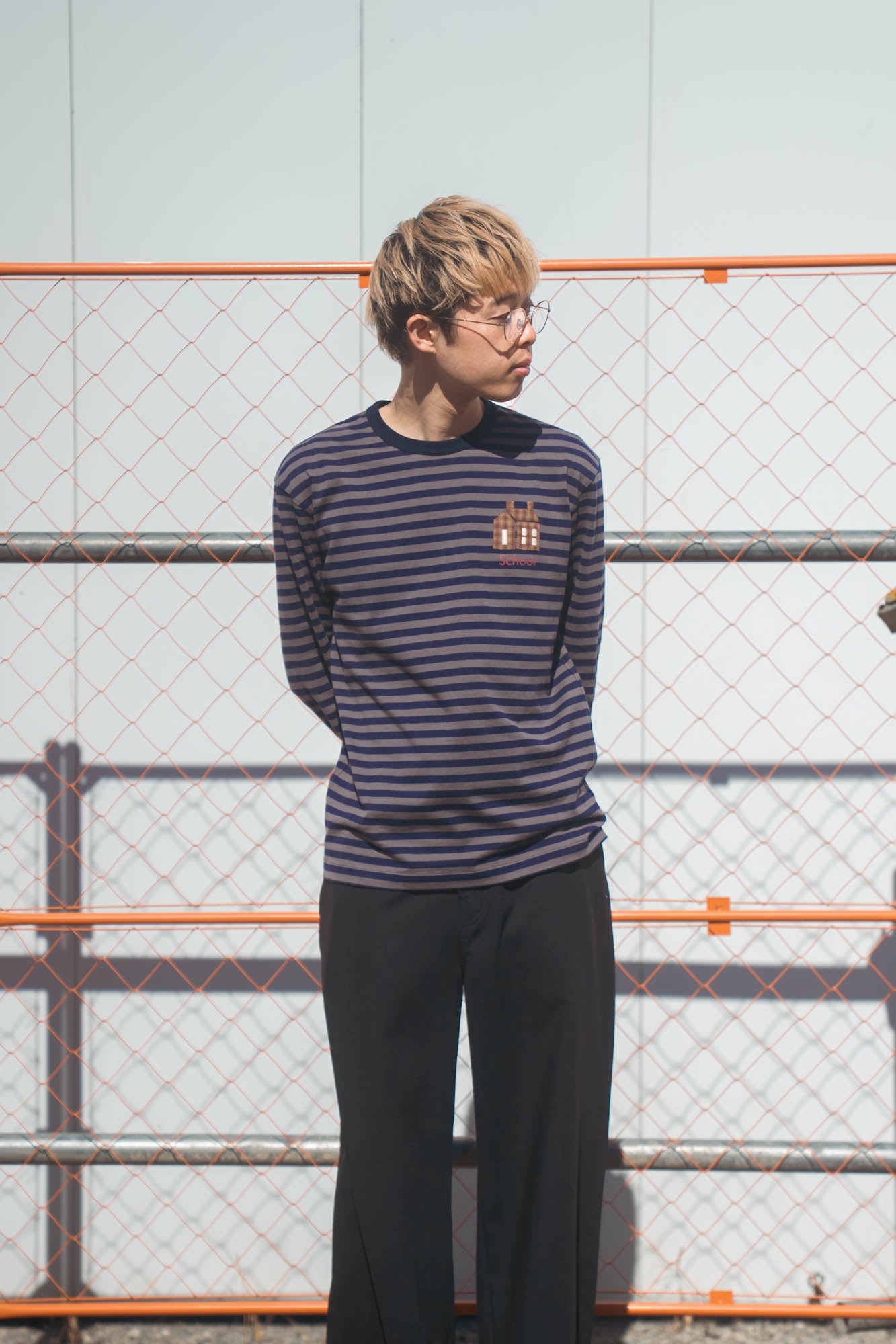 sign別注 Hand-Embroidered Stripe Long Sleeve T-Shirt