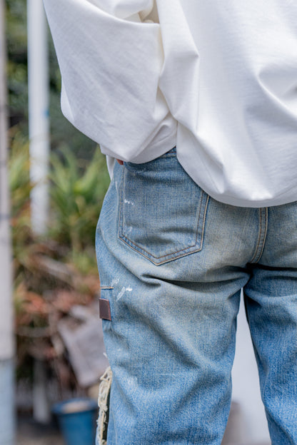 Organic Cotton Denim Pants*Crashed