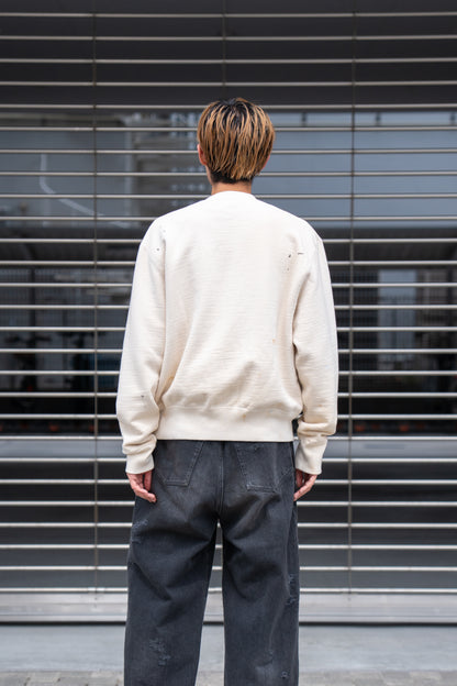 Vintage-effect sweat cardigan