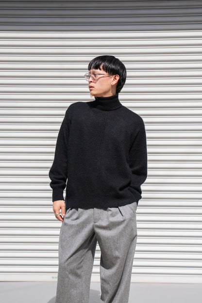 WOOL/ALPACA KNIT LOOSE TURTLE NECK PO(ST.1295)