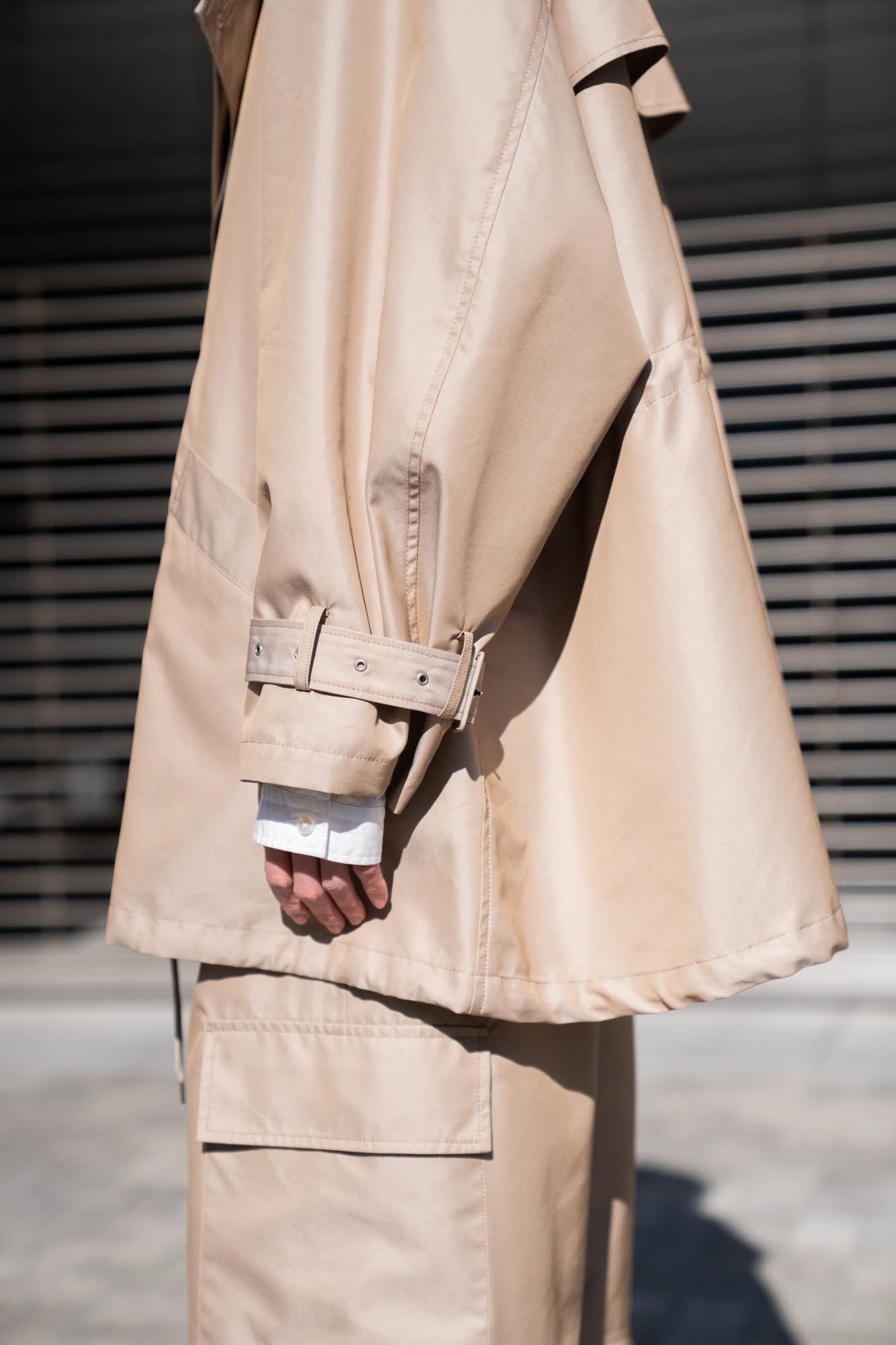 Giza cotton short trench coat