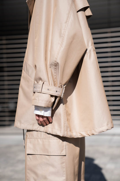 Giza cotton short trench coat