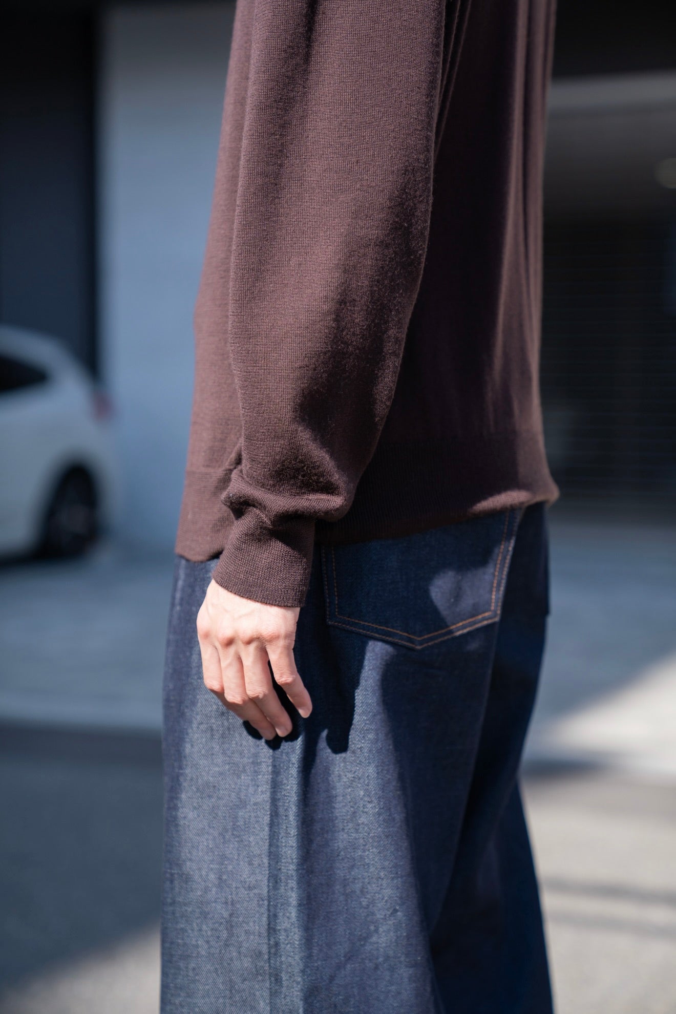 WOOL HIGH-NECK KNIT PULLOVER