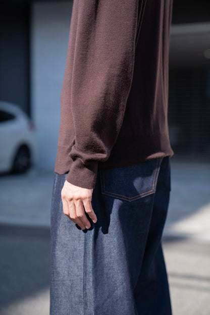 WOOL HIGH-NECK KNIT PULLOVER