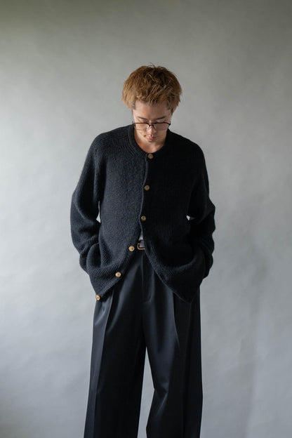 CREW-NECK KNIT CARDIGAN