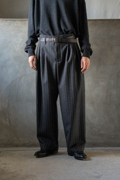 5-Tuck Trousers in Wool Pinstripe