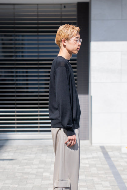 SILK HENLEY NECK PULL OVER / SLPO