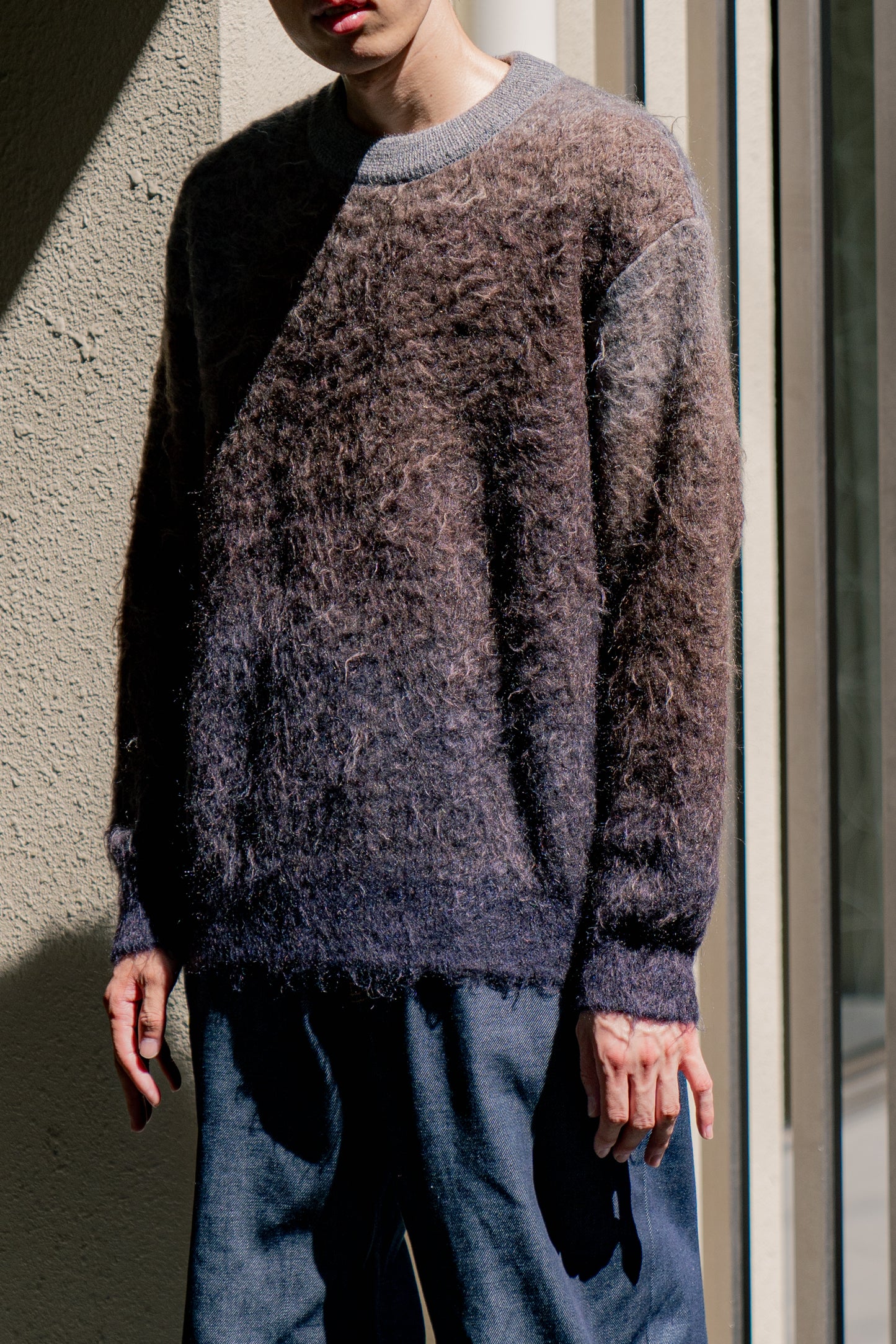 GRADATION MOHAIR KNIT LS