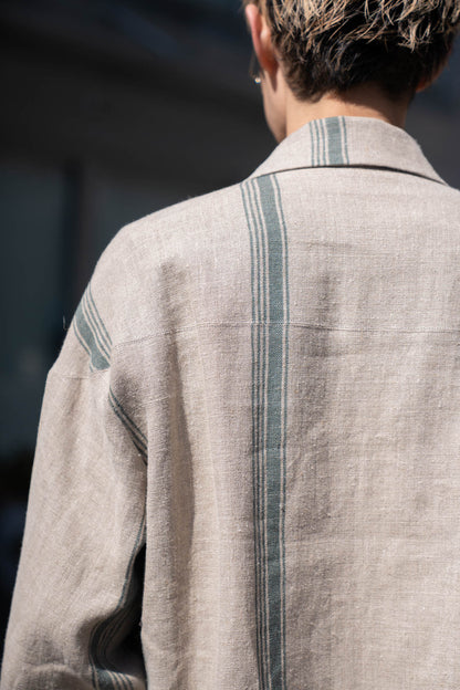 FLLOWER SAK LINEN STRIPE JACKET