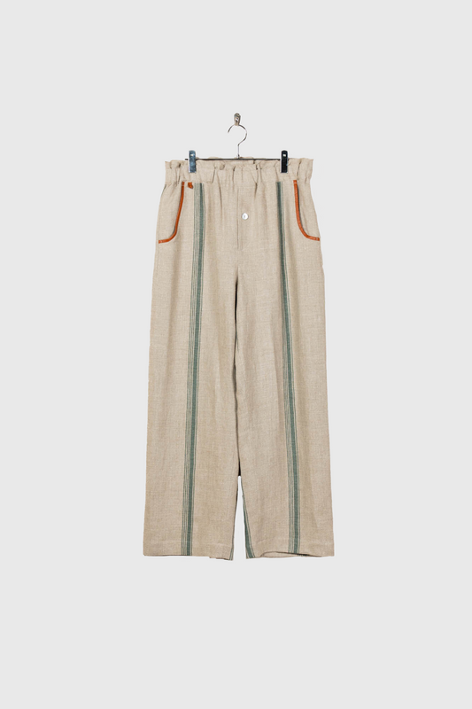FLLOWER SAK LINEN STRIPE EASY PANTS