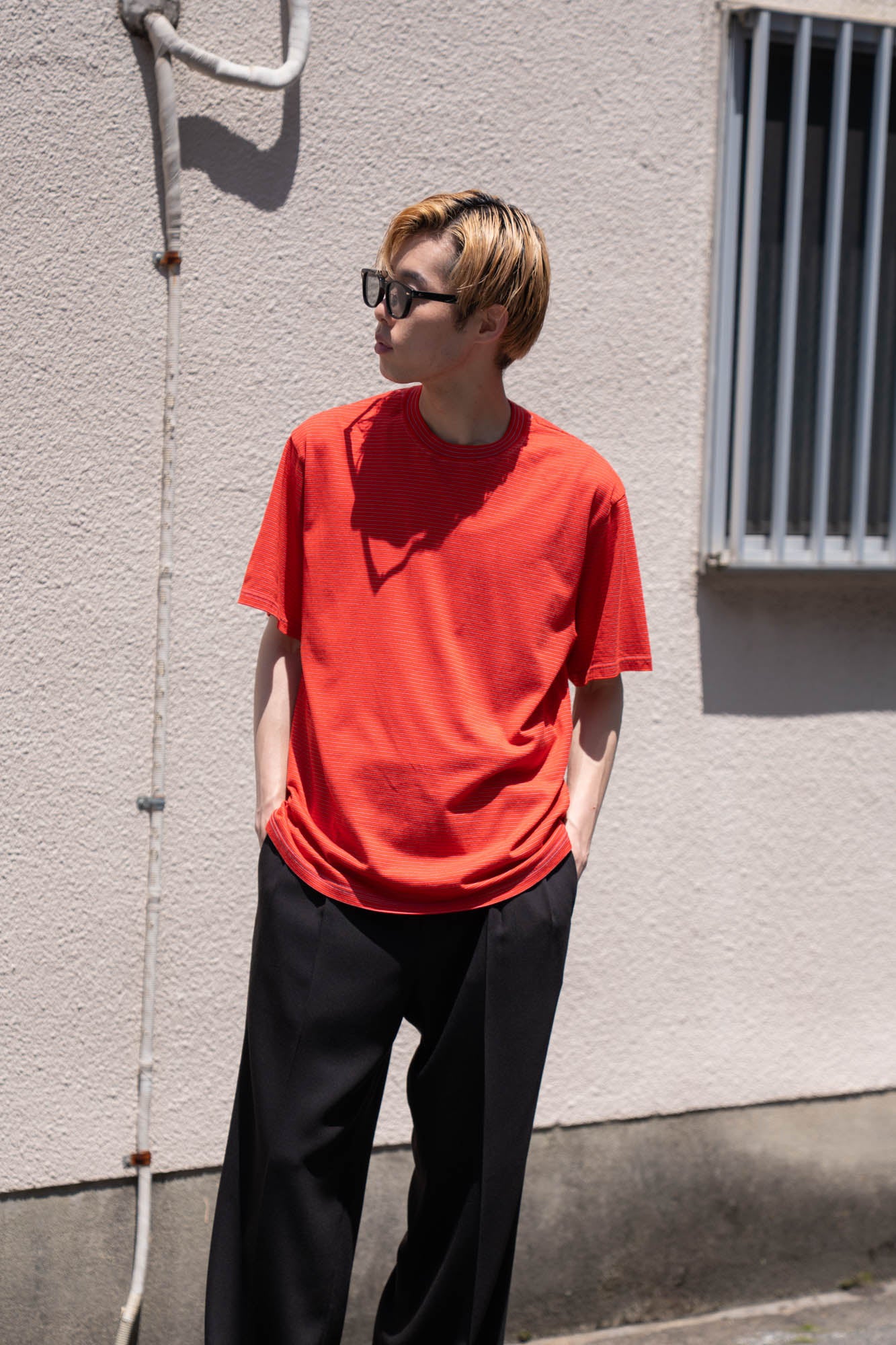 GARMENT DYED BORDER T-SHIRT