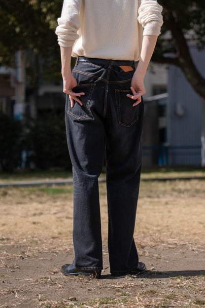 Hand-Embroidered Denim Pants