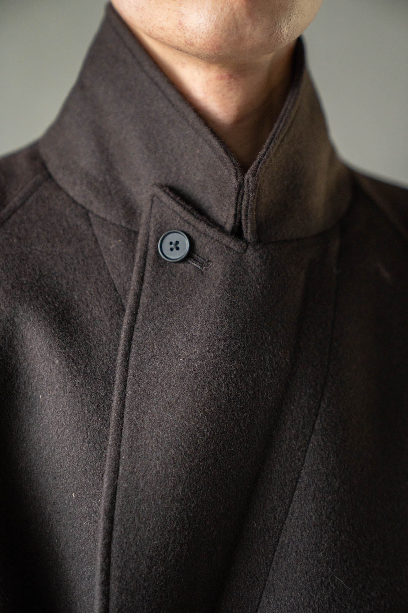 WOOL CASHMERE OVERSIZED PEAK LAPEL CHESTER COAT(ST.1533)